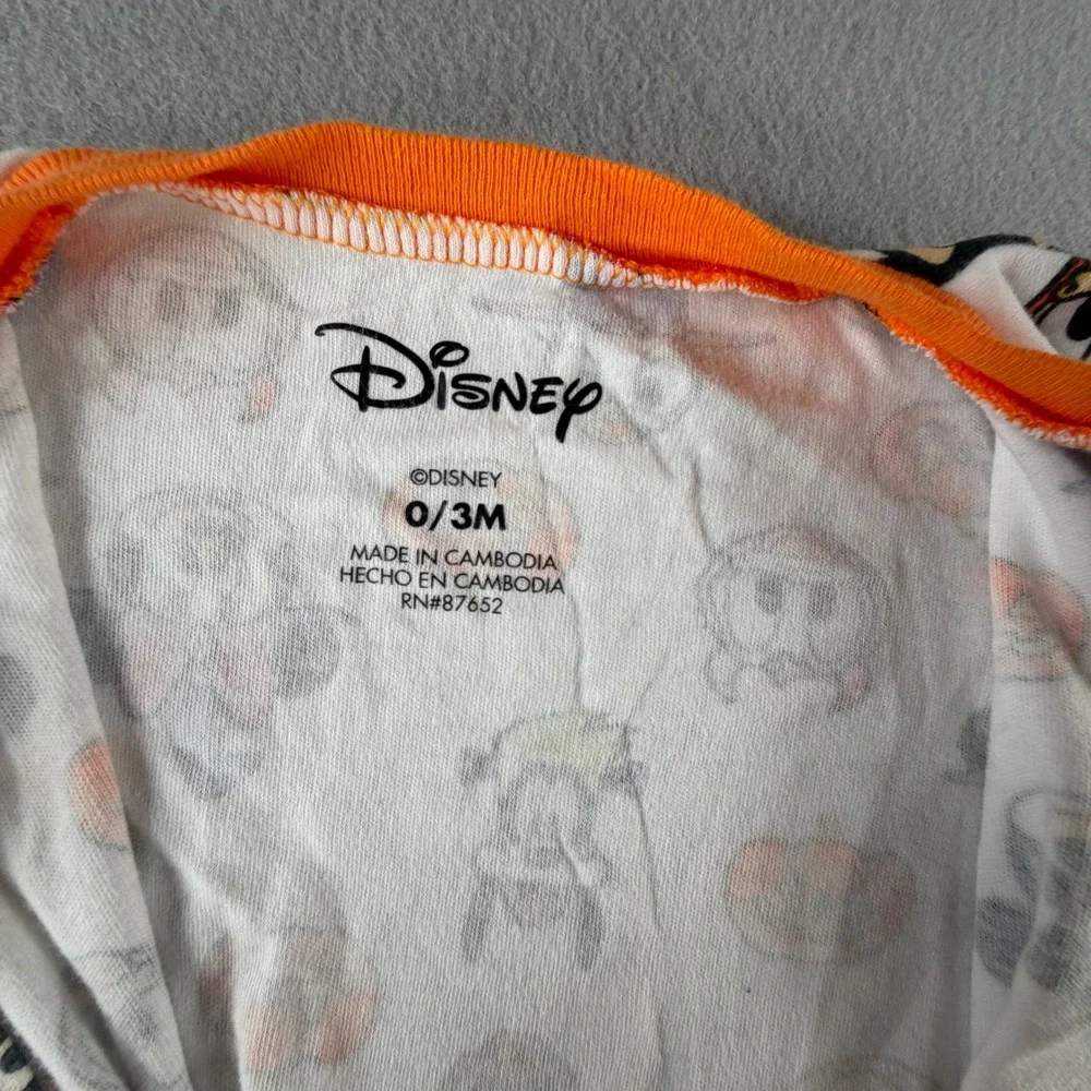 Disney Halloween Footed Sleeper 0/3M White Mickey Minnie Goofy Pumpkin Costume